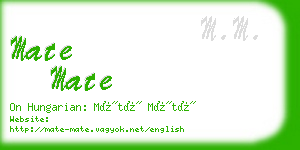 mate mate business card